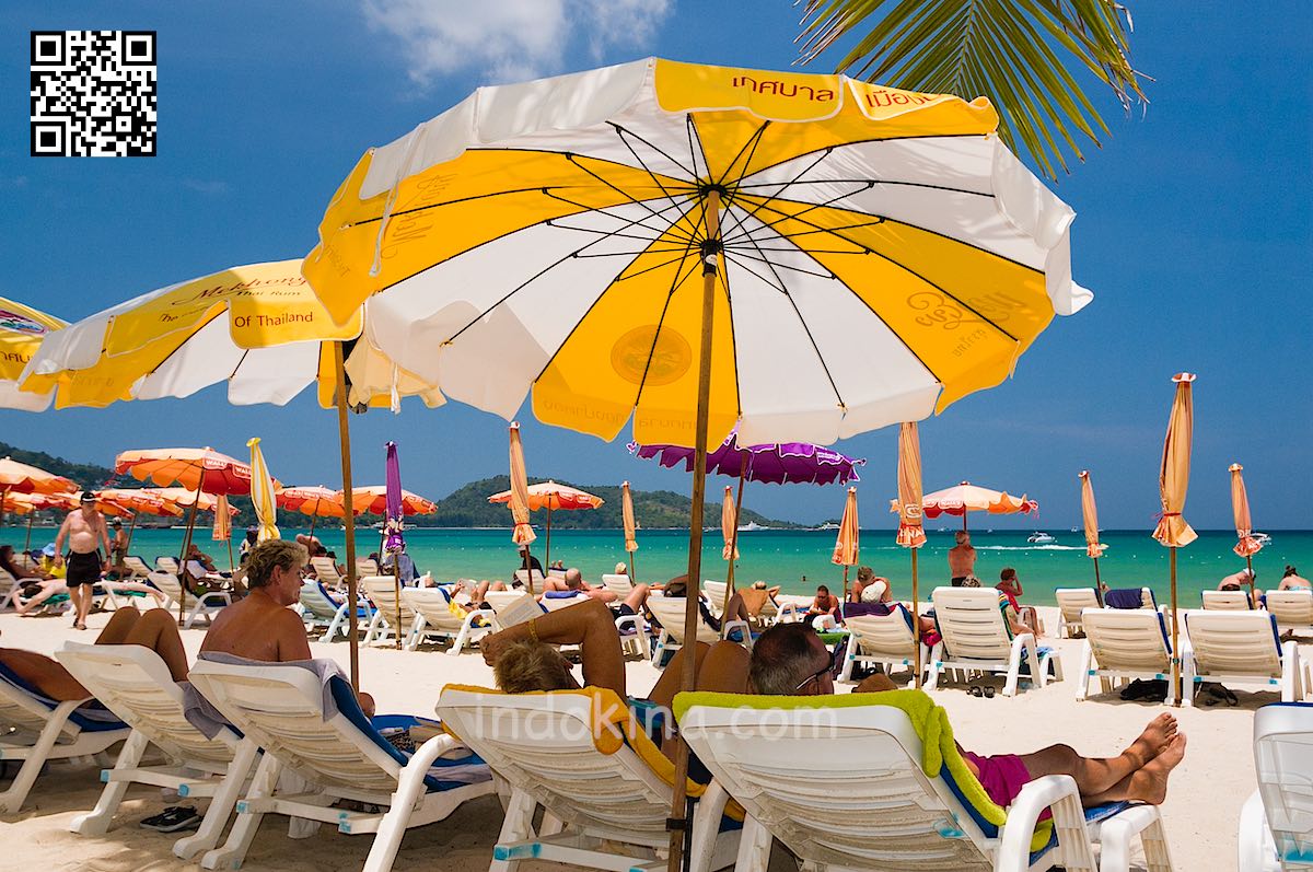 Thailand Phuket Patong beach umbrellas